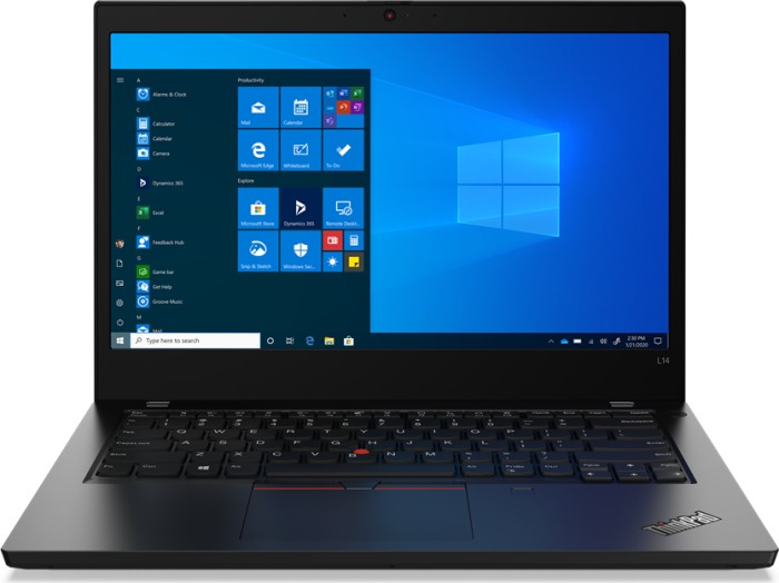 Computador portátil Lenovo ThinkPad L14 com ecrã Windows 10 e teclado preto