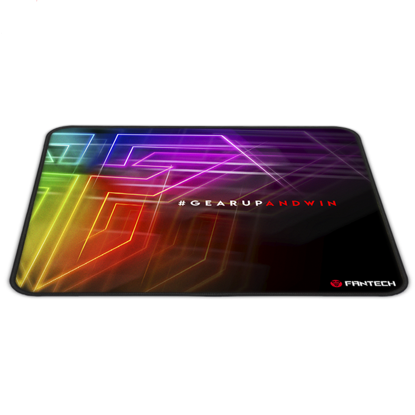 Tapete de rato multicolorido com texto e logótipo FANTECH