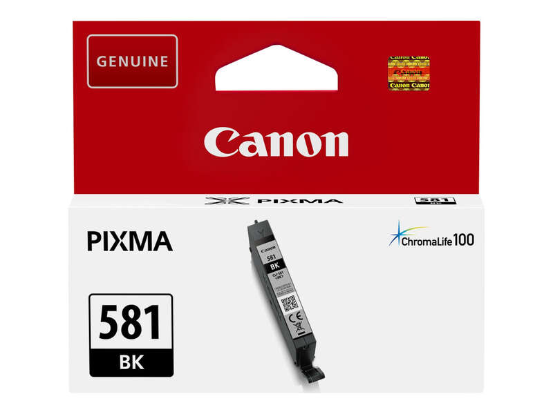 Caixa de cartucho de tinta preta Canon PIXMA 581 BK