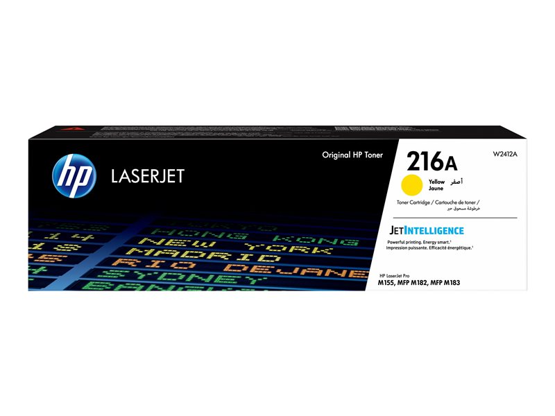 Embalagem de toner HP LaserJet 216A amarelo