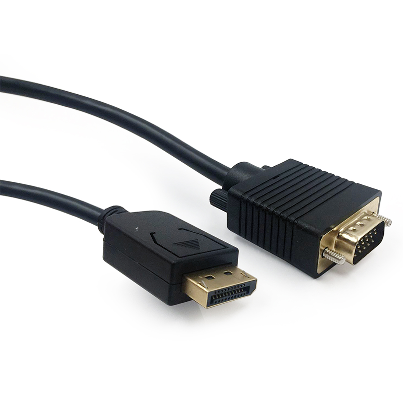 Cabo adaptador HDMI para VGA preto e dourado