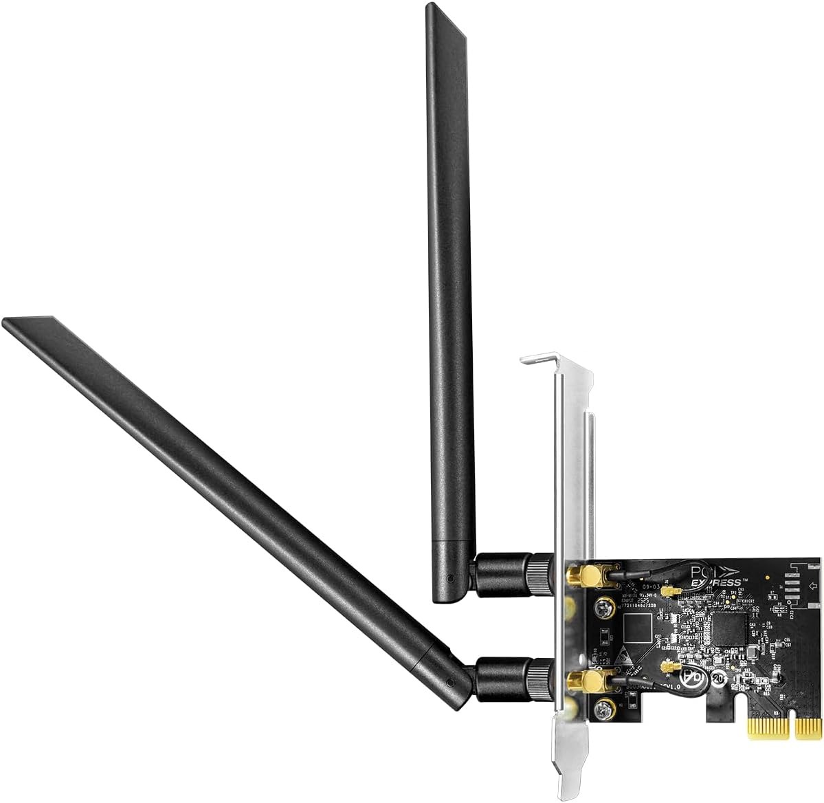 Placa PCI Express com duas antenas pretas