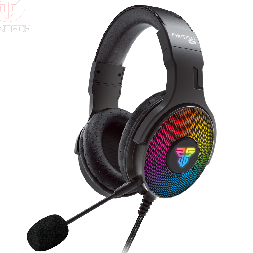 Auricular Fantech HS22 com iluminação RGB e microfone