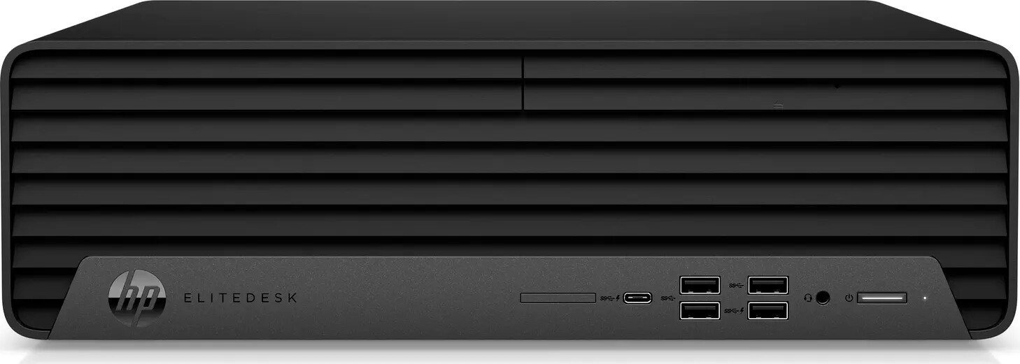 Computador de secretária HP EliteDesk preto com portas frontais