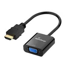 Adaptador HDMI para VGA MediaRange preto com cabo curto