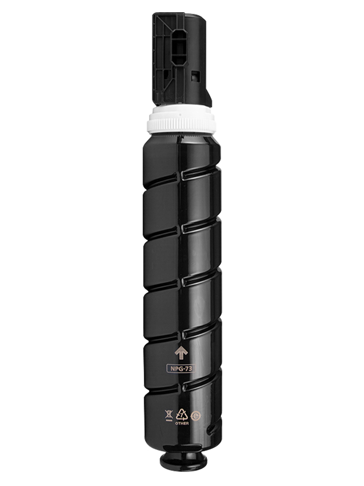 Toner para impressora preto com design espiralado e texto NPG-73