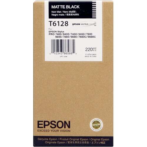 Embalagem de tinta Epson Matte Black T6128 para impressoras Epson Stylus
