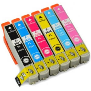 Conjunto de tinteiros para impressora em várias cores com etiquetas E-2431 a E-2434