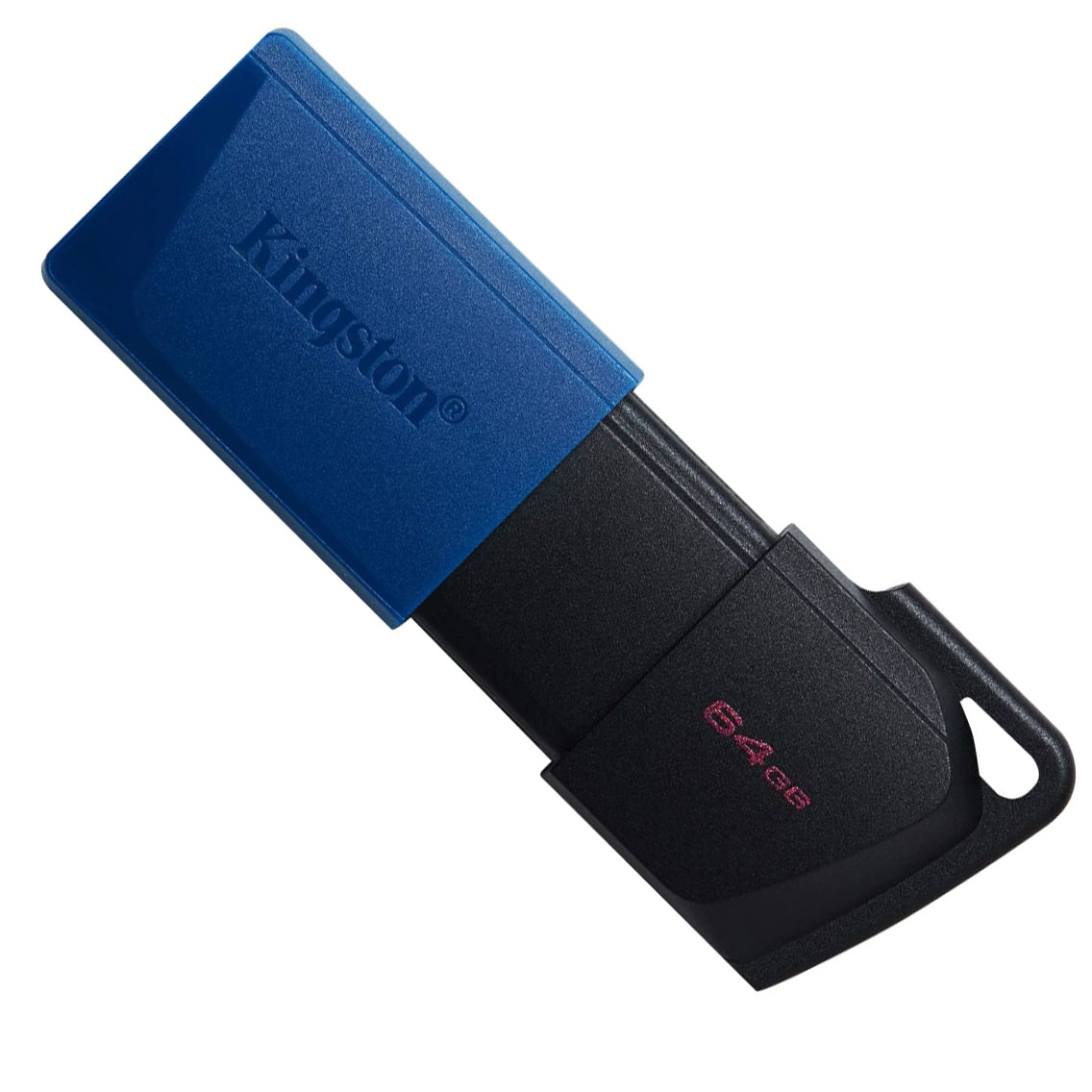 Pen drive USB Kingston azul e preta com 64 GB
