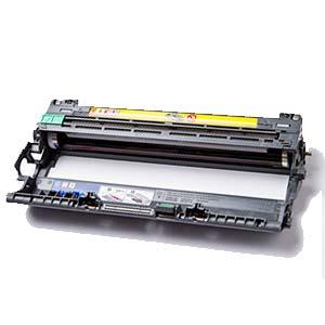 Cartucho de toner preto para impressora com etiquetas técnicas em fundo branco