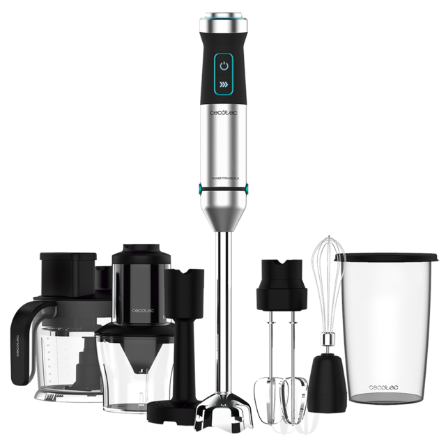 Conjunto de varinha mágica Cecotec com acessórios em fundo branco