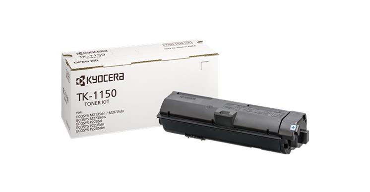 Toner Kyocera TK-1150 com caixa branca e texto preto