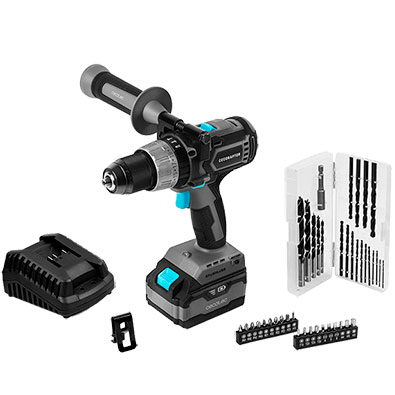 Conjunto de ferramenta elétrica com parafusadeira e acessórios