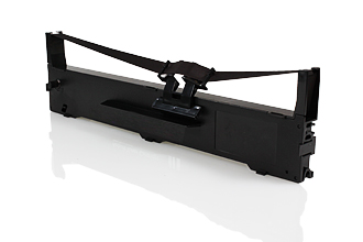 Fita de máquina de escrever preta em fundo branco