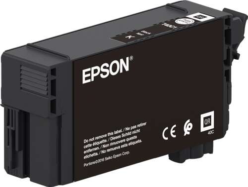 Cartucho de tinta preto Epson com rótulo branco