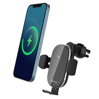 Suporte de carro para smartphone com carregamento sem fios preto