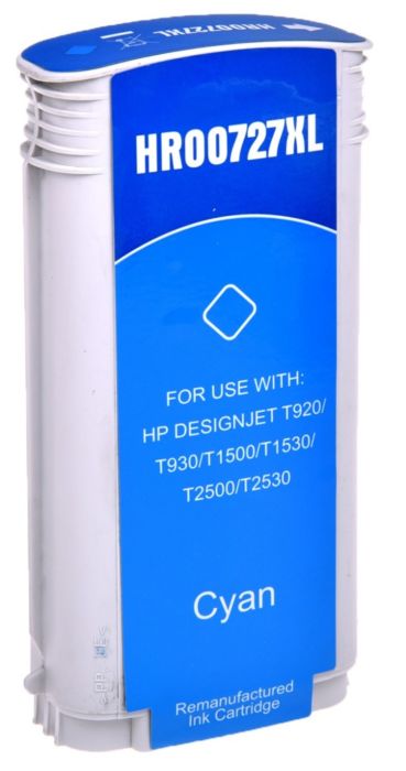 Cartucho de tinta remanufaturado HR00727XL cor ciano para impressora HP DesignJet