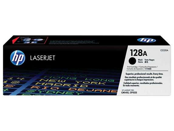 Caixa de cartucho de tinta preto HP 128A LaserJet CE320A para impressoras HP