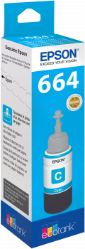 Embalagem de tinteiro Epson 664 cor Ciano