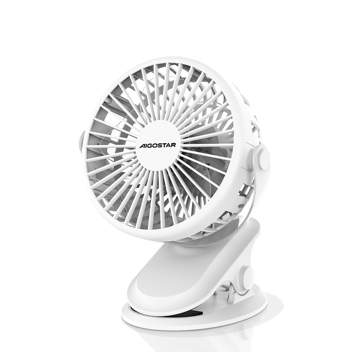 Ventoinha portátil branca Aigostar com clipe de fixação