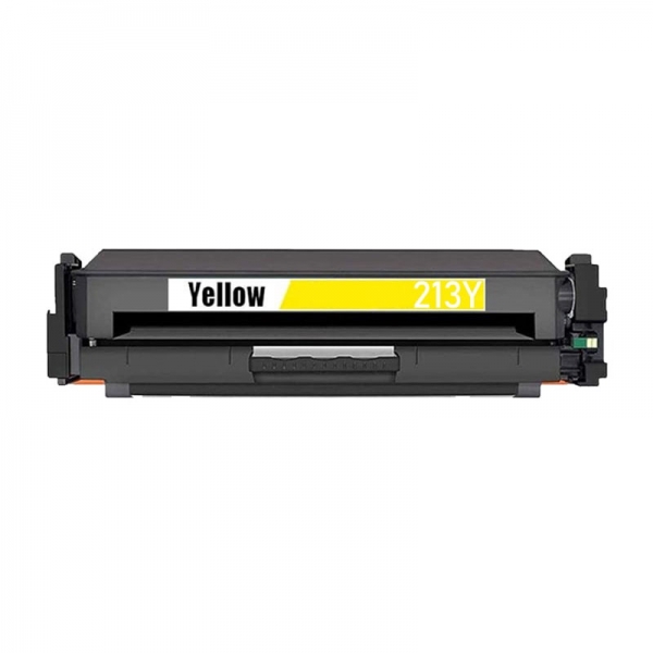 Cartucho de toner preto com etiqueta amarela e texto Yellow 213Y