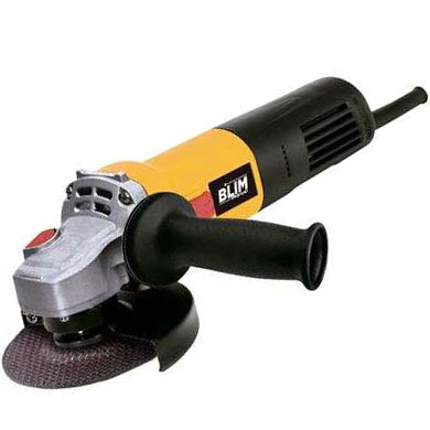 esmerilhadora elétrica amarela e preta com disco abrasivo e empunhadura