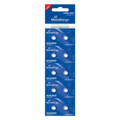 Pack de 10 pilhas de célula moeda MediaRange LR626 AG4 1,5V