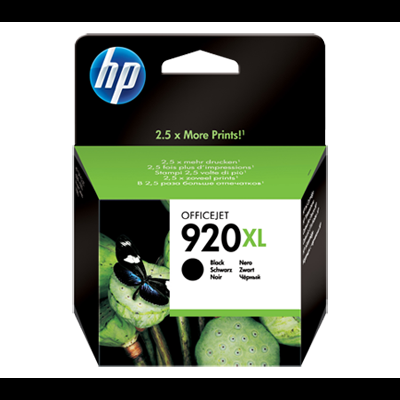 Embalagem tinta HP OfficeJet 920XL preta com borboleta e folhas verdes