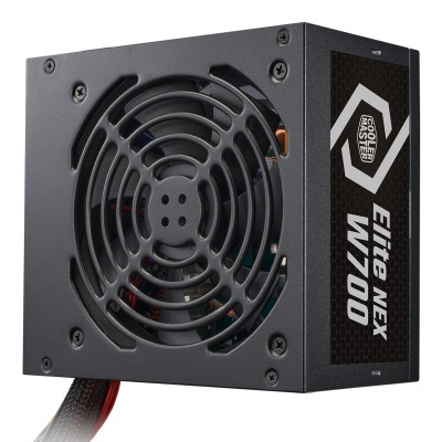 Fonte de alimentação de computador Cooler Master Elite NEX W700 com ventoinha preta e cabos revestidos