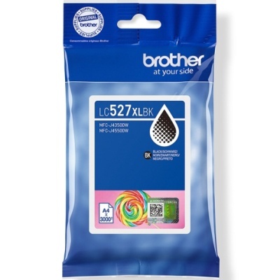 Cartucho de tinta Brother LC527XL BK preto em embalagem azul