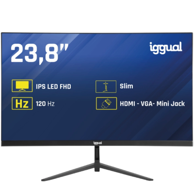 Monitor curvo Iggual 23,8 polegadas azul e preto