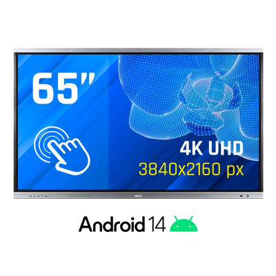 Monitor de 65 polegadas 4K UHD com texto Android 14