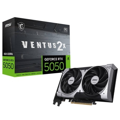 Cartão gráfico MSI GeForce RTX 5050 com embalagem Ventus 2X