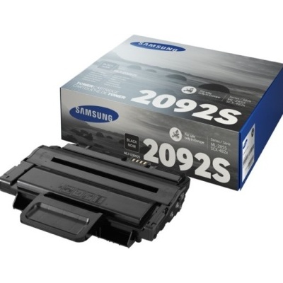 Toner de impressora Samsung 2092S preto com embalagem azul e cinzenta