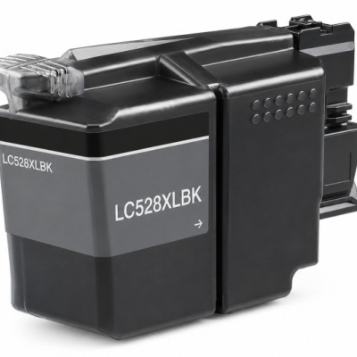 Cartucho de tinta preto LC528XLBK em plástico rígido com tampa transparente