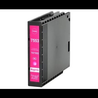 Cartucho de tinta magenta para impressora com etiqueta rosa