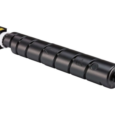 Toner preto cilíndrico com engrenagem branca na extremidade