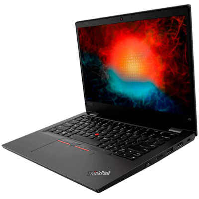 Portátil Lenovo ThinkPad preto com ecrã colorido e teclado