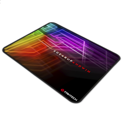 Tapete de rato colorido FANTECH com texto #GEARUPANDWIN