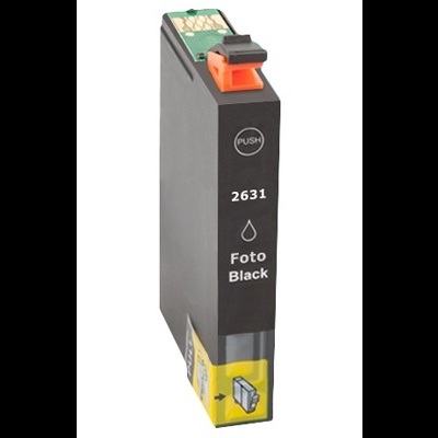 Cartucho de tinta preto com texto 2631, Foto Black e botão PUSH