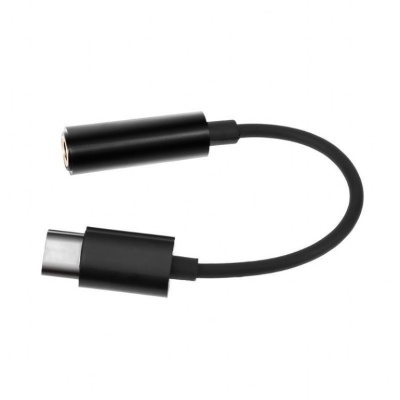 Adaptador cabo USB tipo C para jack 3,5 mm preto