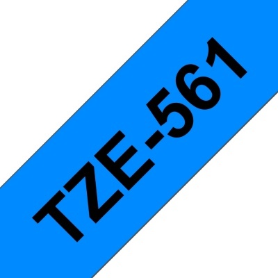 Etiqueta de fita adesiva azul com texto TZE-561