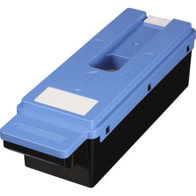Recipiente de plástico com tampa azul e corpo preto