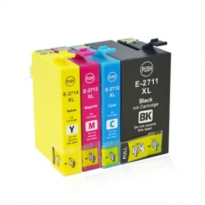 Conjunto de tinteiros coloridos para impressora com etiqueta E-2711 XL Black, E-2712 XL Cyan, E-2713 XL Magenta, E-2714 XL Yellow