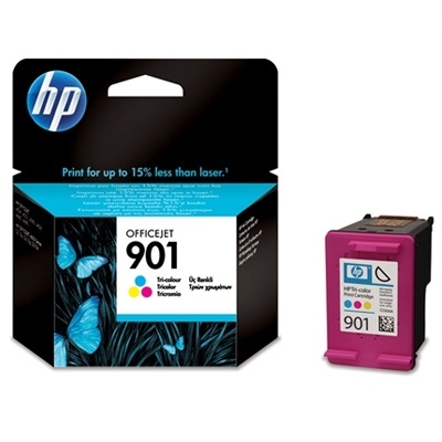 Cartucho de tinta HP OfficeJet 901 tricolor e embalagem