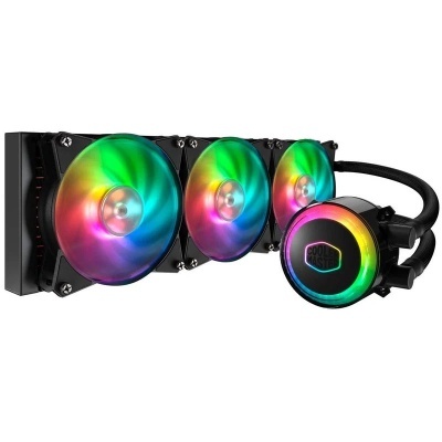 Sistema de refrigeração líquida para PC com ventoinhas RGB e logo COOLE MASTER