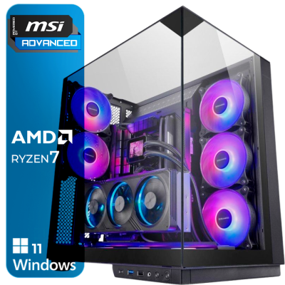 Computador desktop MSI com vidro temperado e ventoinhas RGB
