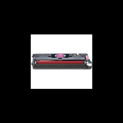 Cartucho de toner magenta para impressora com corpo preto e rolo vermelho