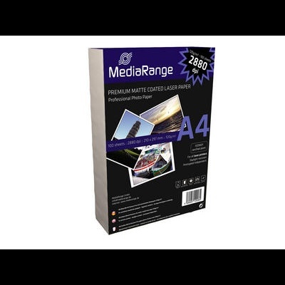 Caixa de papel fotográfico MediaRange A4 preto e branco com imagens coloridas