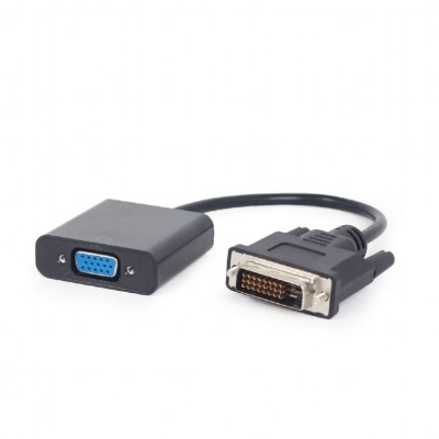 Cabo adaptador DVI para VGA preto com conector VGA azul